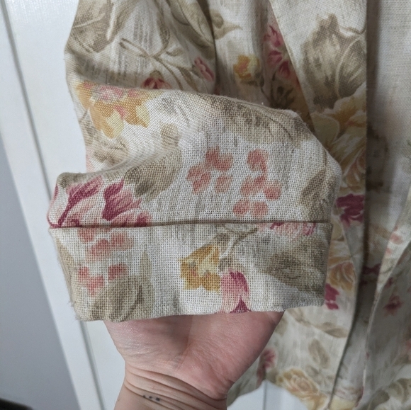 Vintage Joanna Cream/Pink Floral Longline Open Front Blazer Size‎ Small - Picture 4 of 6